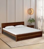 Sheesham Wood King Size Bed In Provincial Teak Finish jk dream living