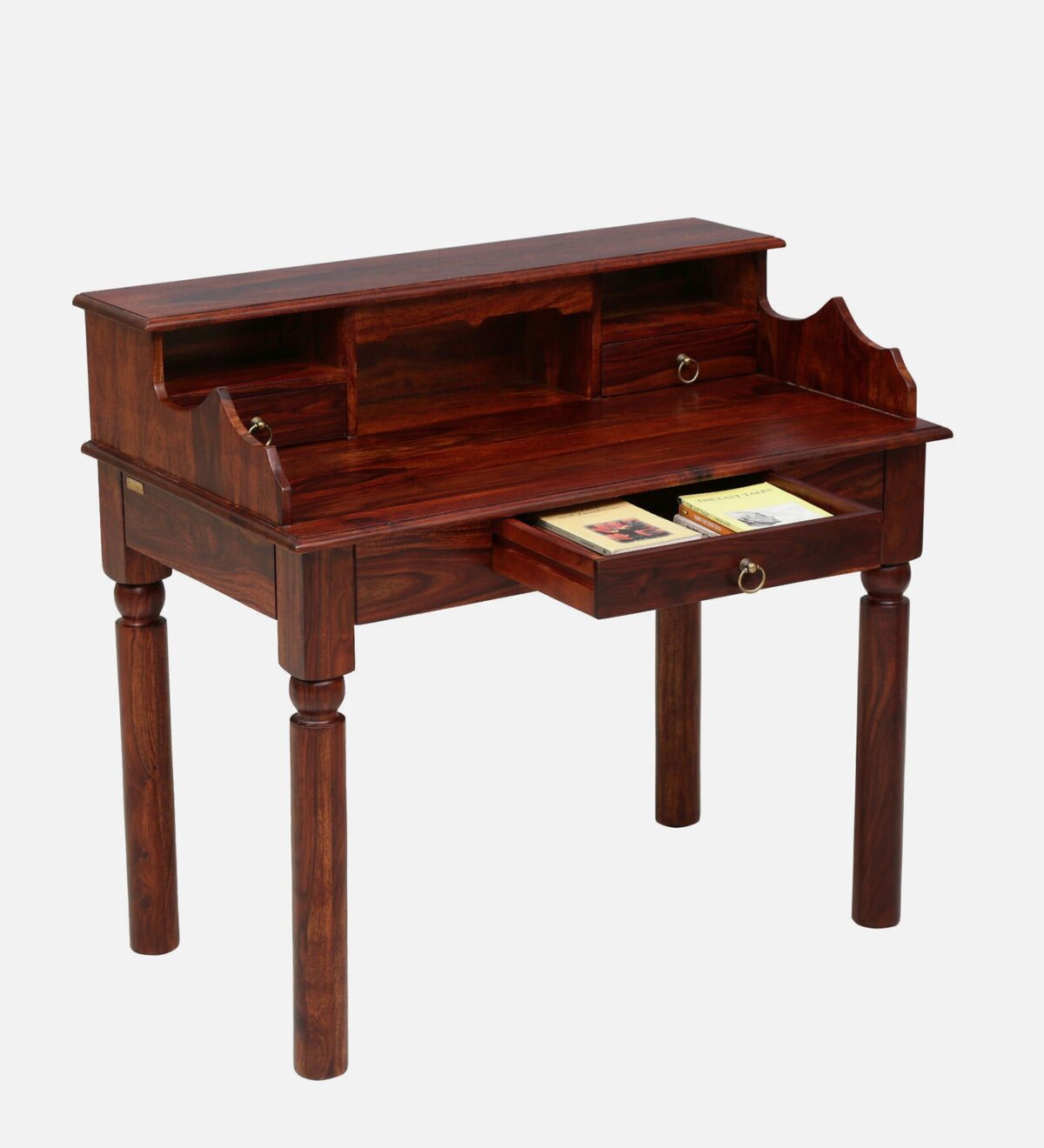 Amigo Sheesham Wood Writing Table in Scratch Resistant Honey Oak Finish jk dream living