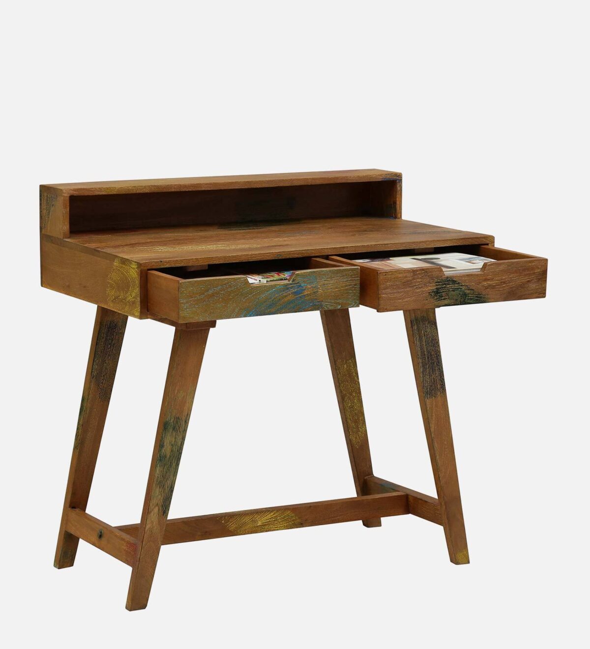 dream living Antonio Solid Wood Writing Table In Distress Finish