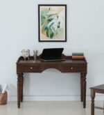 Barwick Sheesham Wood Writing Table In Scratch Resistant Provincial Teak Finish jk dream living