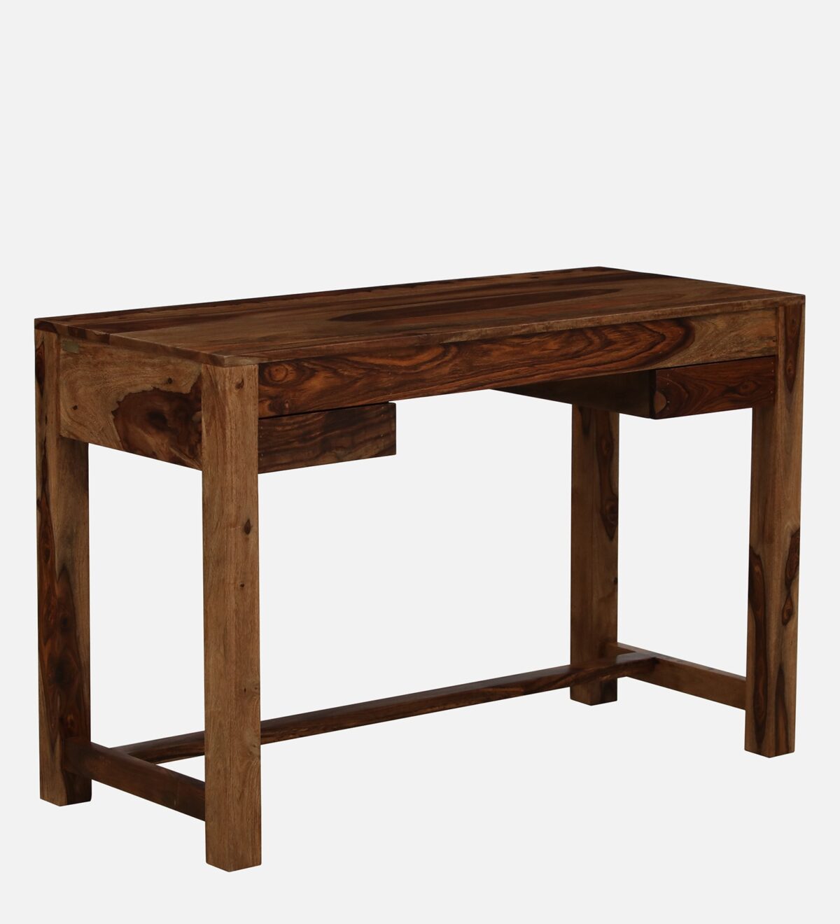 Claire Sheesham Wood Writing Table In Rustic Teak Finish jk dream living