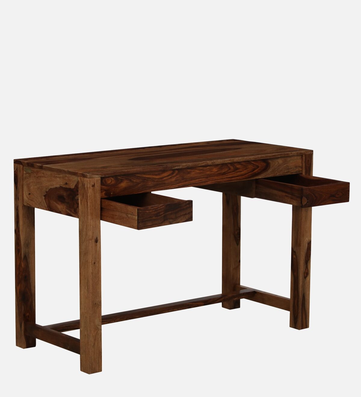 Claire Sheesham Wood Writing Table In Rustic Teak Finish jk dream living