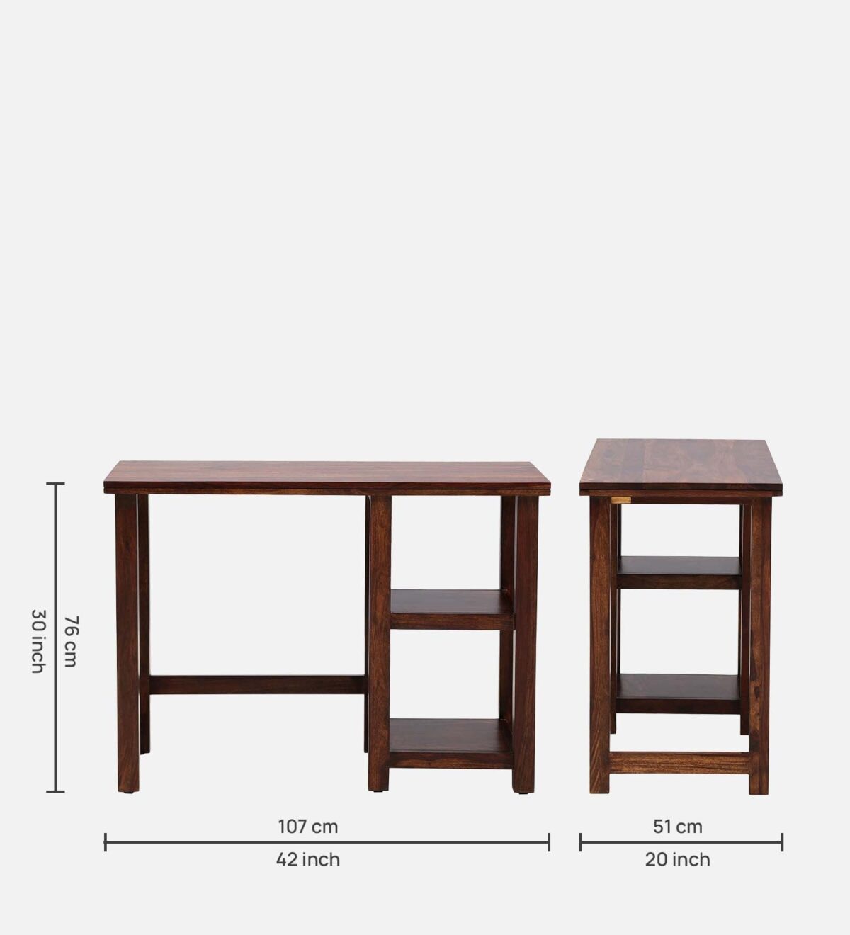 Sheesham Wood Writing Table In Provincial Teak Finish jk dream living