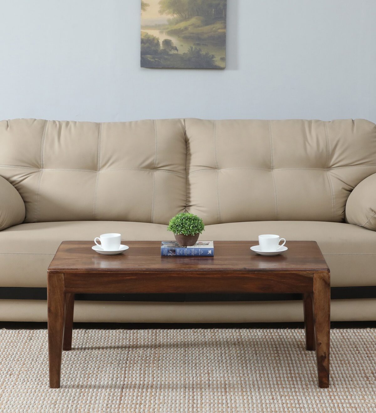 Sheesham Wood Coffee Table In Provincial Teak Finish jk dream living