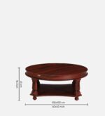 Glenmore Sheesham Wood Coffee Table In Honey Oak Finish jk dream living