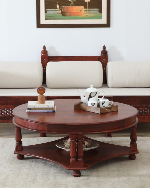 Glenmore Sheesham Wood Coffee Table In Honey Oak Finish jk dream living