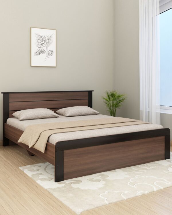 King Size Bed in Walnut & Wenge Finish JK DREAM living