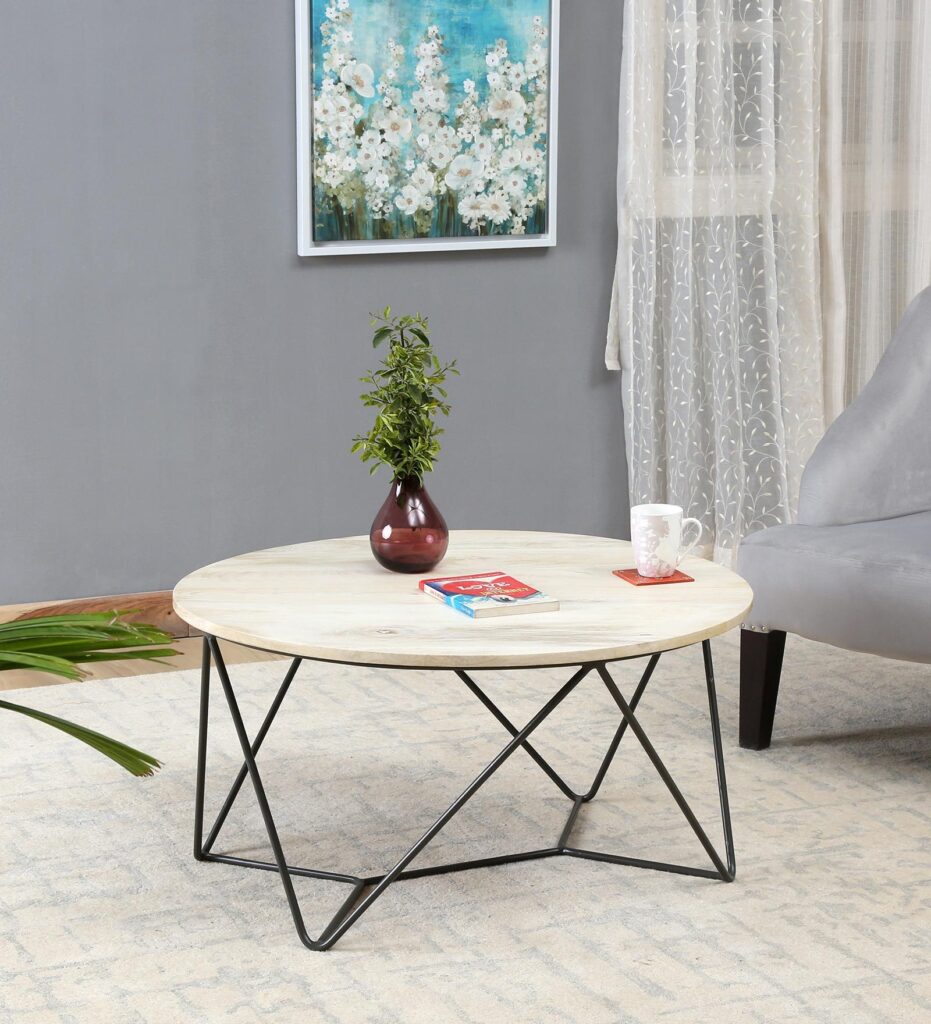 Meta Round Metal Coffee Table jk dream living