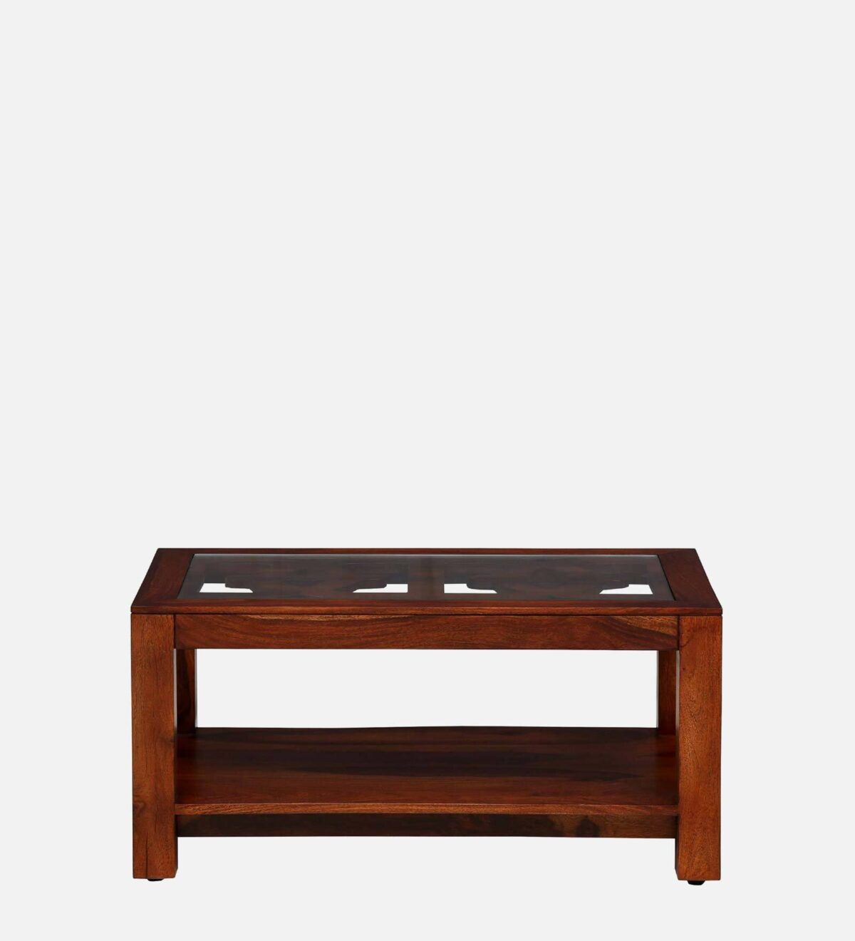 Verbania Sheesham Wood Coffee Table In Honey Oak Finish With Glass Top jk dream living