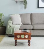 Dharohar Sheesham Wood Coffee Table In Honey Oak Finish jk dream living