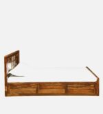 Dharohar Sheesham Wood King Size Bed In Rustic Teak Finish With Box Storage jk dream living