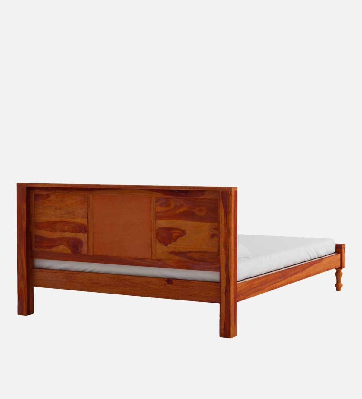 Dharohar Sheesham Wood Queen Size Bed In Honey Oak Finish jk dream living