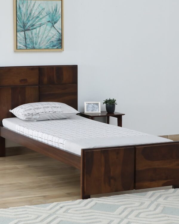 Sheesham Wood Single Bed In Provincial Teak Finish jk dream living