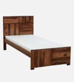 Sheesham Wood Single Bed In Rustic Teak Finish jk dream living