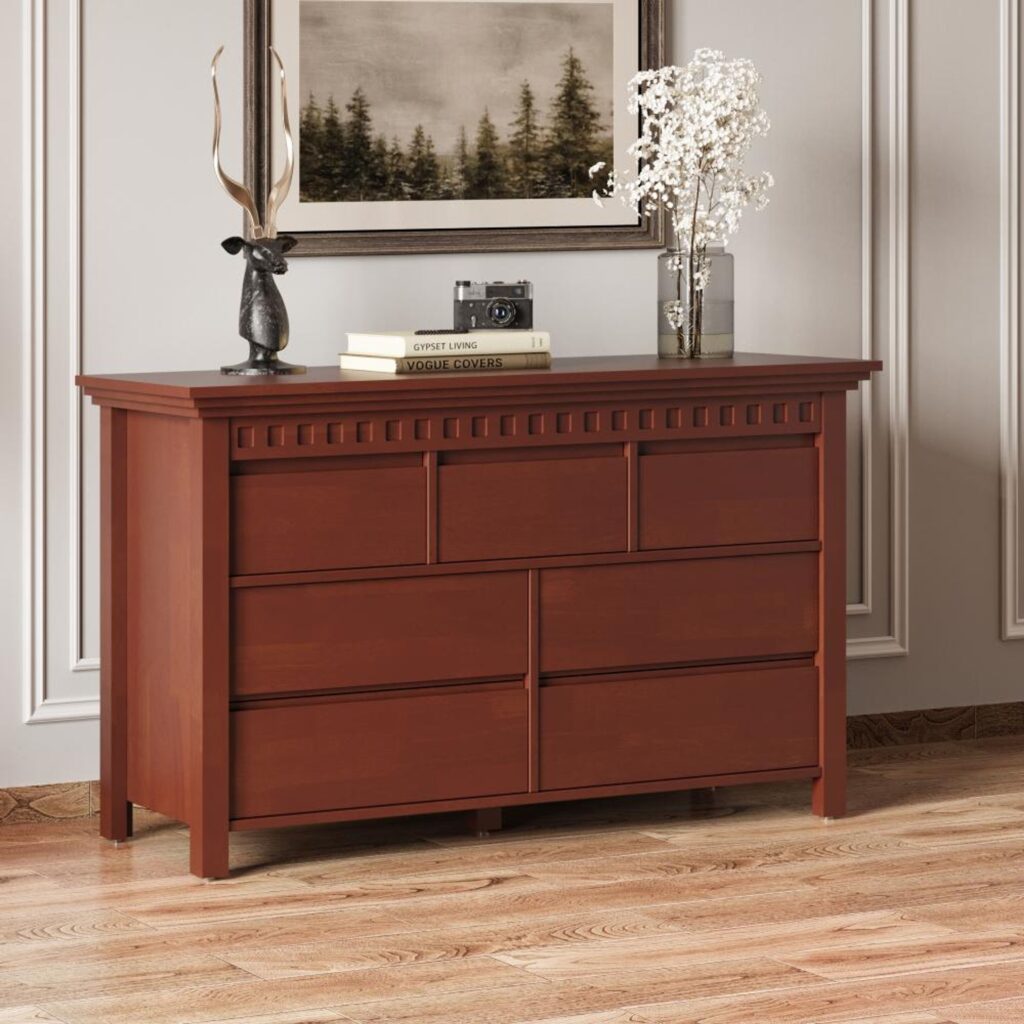 Solid wood Chest of Drawers Golden Brown jk dream living