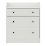 White Engineered Wood Chest of Drawer with 3 Drawers jk dream living