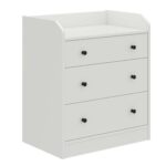 White Engineered Wood Chest of Drawer with 3 Drawers jk dream living