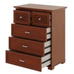 Solid Wood Chest of Drawers Golden Brown jk dream living