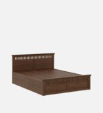 Sheesham Wood Queen Size Bed In Golden Brown Colour With Hydraulic Storage jk dream living