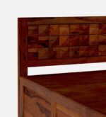 Diamond Sheesham Wood King Size Bed in Dark Brown Colour with Hydraulic Storage jk dream living