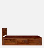 Diamond Sheesham Wood King Size Bed in Dark Brown Colour with Hydraulic Storage jk dream living