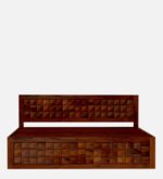 Diamond Sheesham Wood King Size Bed in Dark Brown Colour with Hydraulic Storage jk dream living