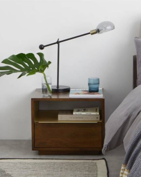 solid sheesham wood Bedside table with one drawer by jk dream living