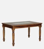JK Solid Sheesham Wood 6 Seater Dining Set with Cushioned Chairs by JK Dream Living