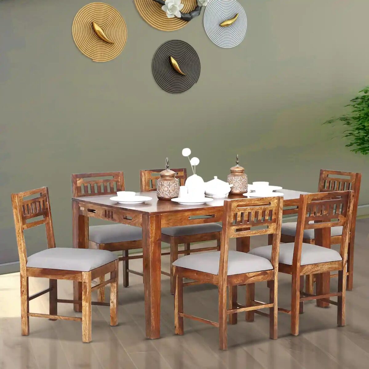 Jenine Traditional Solid Wood 6 Seater Dining Sets by jk dream living