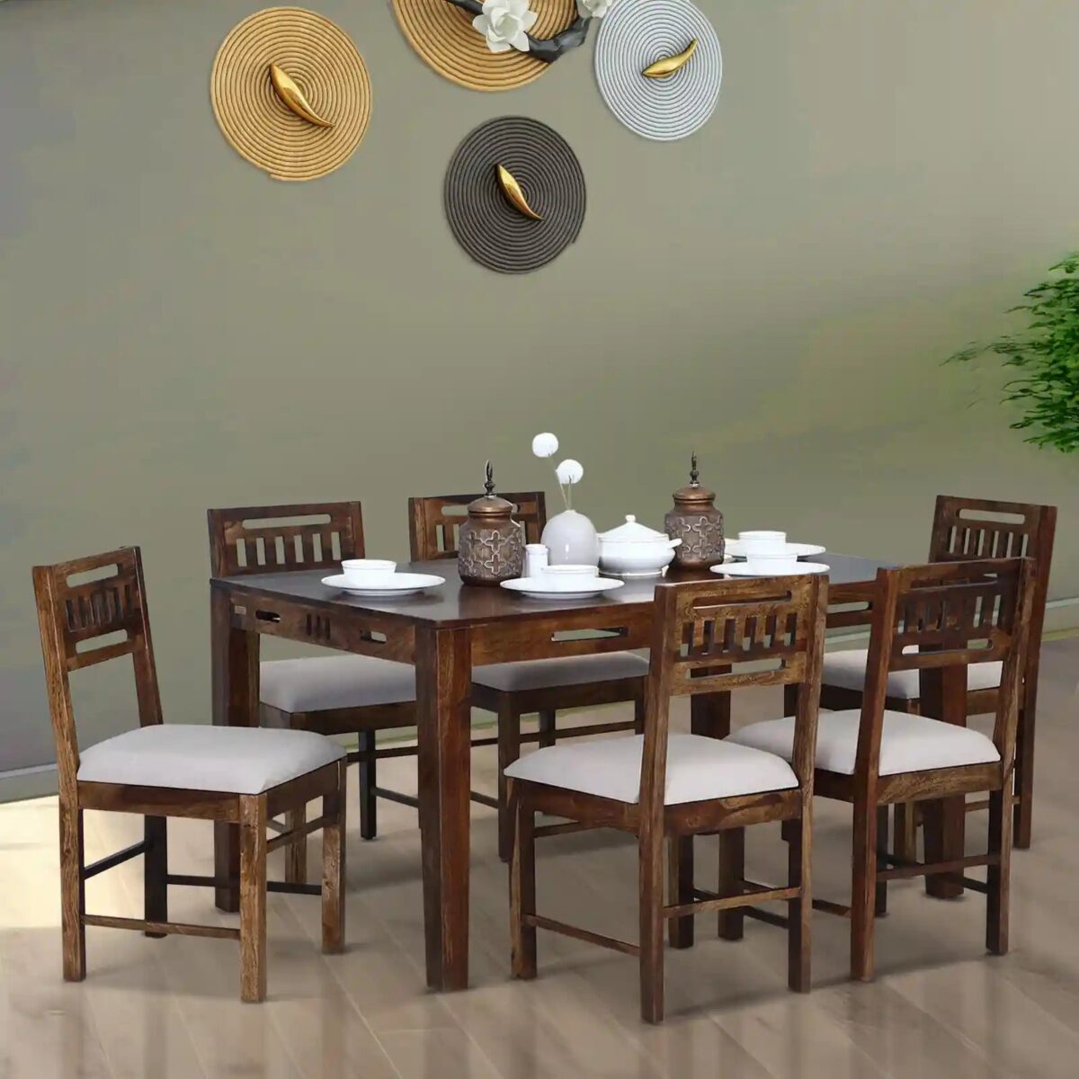 Jenine Traditional Solid Wood 6 Seater Dining Sets by jk dream living