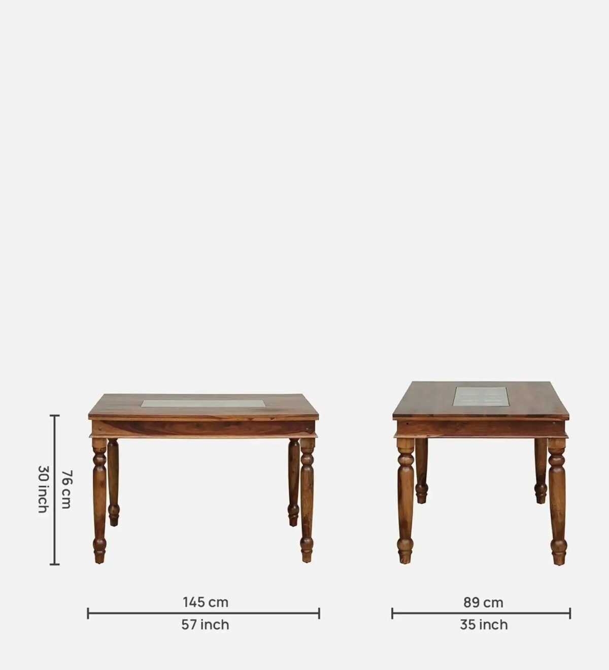 JK Solid Sheesham Wood 6 Seater Dining Set with Cushioned Chairs by JK Dream Living
