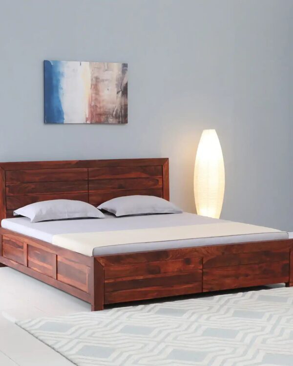 Moscow Natural Sheesham Wood Bed