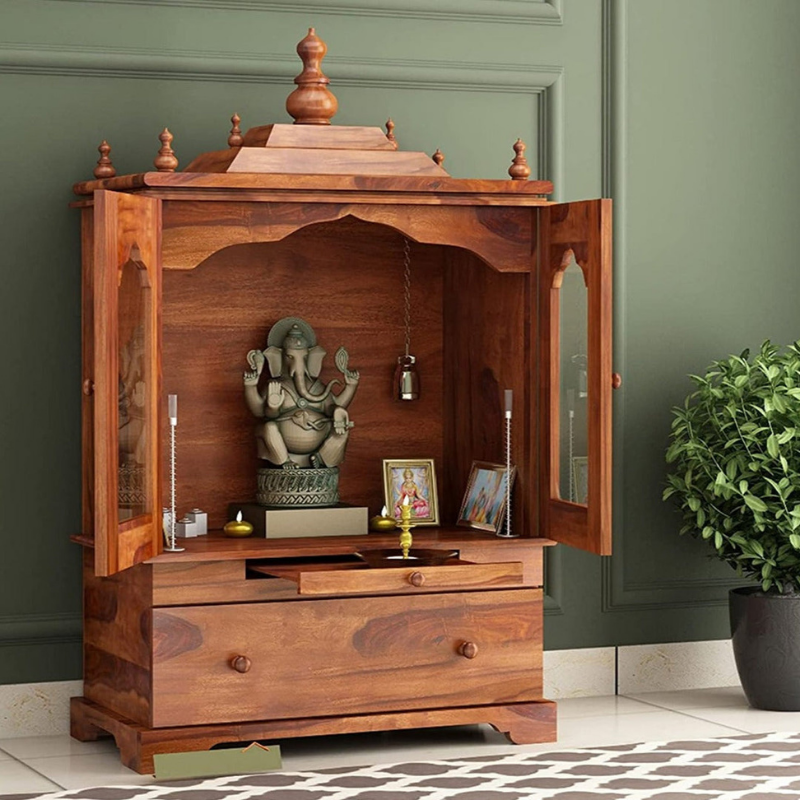 Sheesham wood Temple with single drawer jk dream living