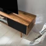 Tv unit with two doors made of solid sheesham wood jk dream living