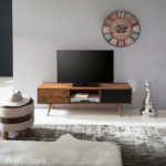 Tv unit with two doors made of solid sheesham wood jk dream living