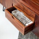 Tv unit with two doors and two drawers made of solid sheesham wood and Metal jk dream living
