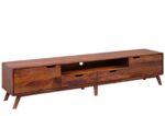 Tv unit with two doors and two drawers made of solid sheesham wood jk dearm living