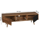 Tv unit with two doors made of solid sheesham wood jk dream living
